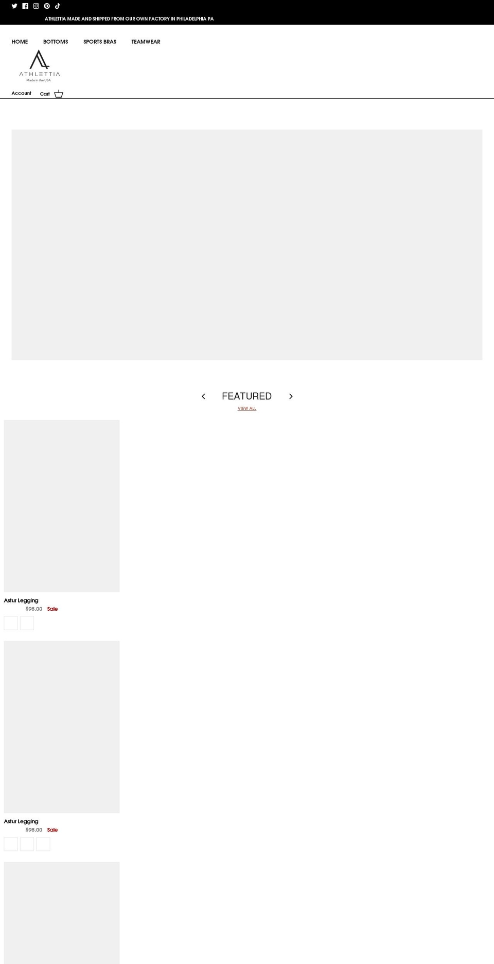 athlettia.com shopify website screenshot