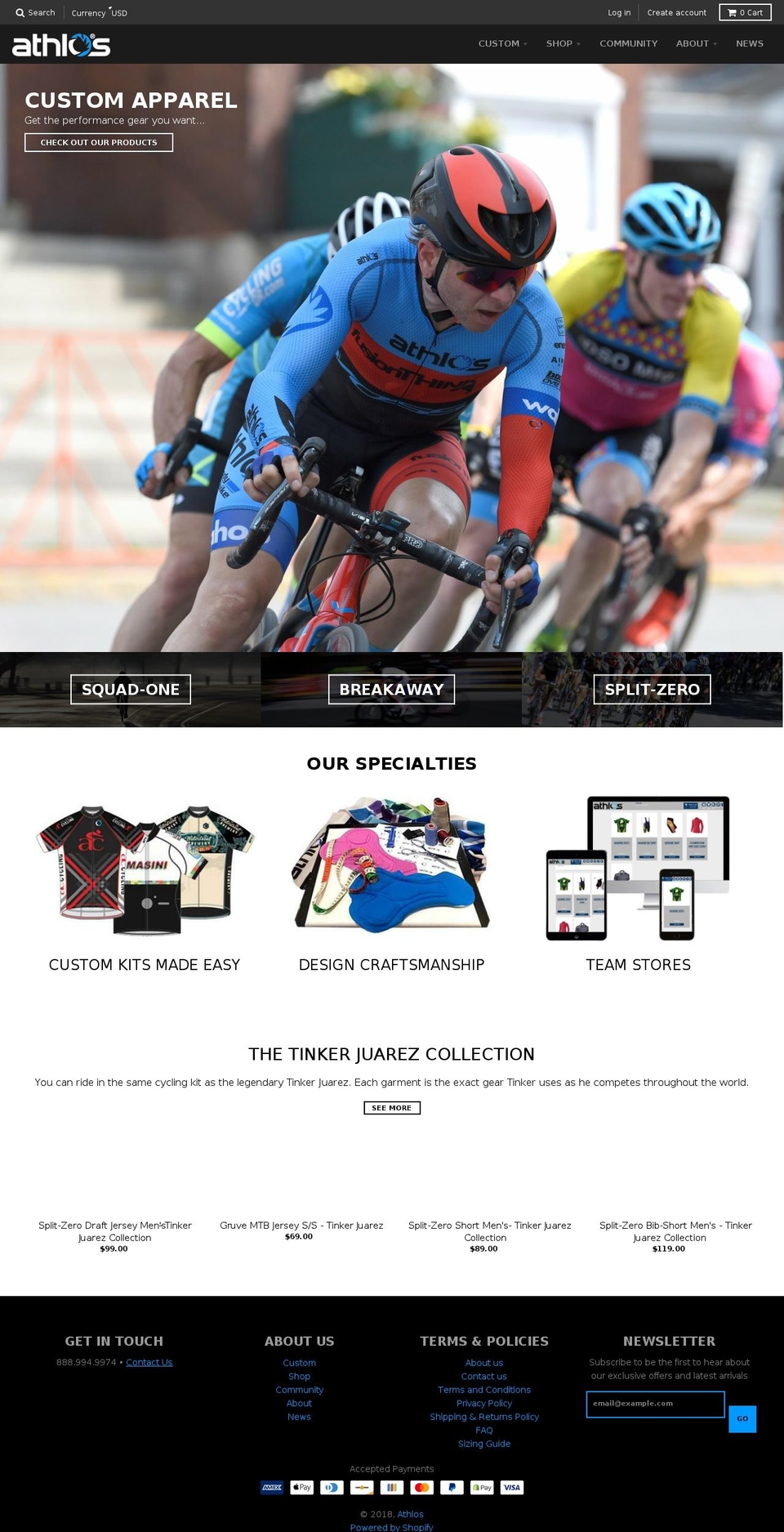 athlossports.com — Shopify storefront screenshot
