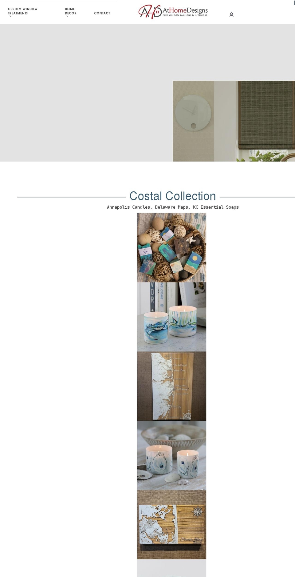 athomedesigns.com shopify website screenshot