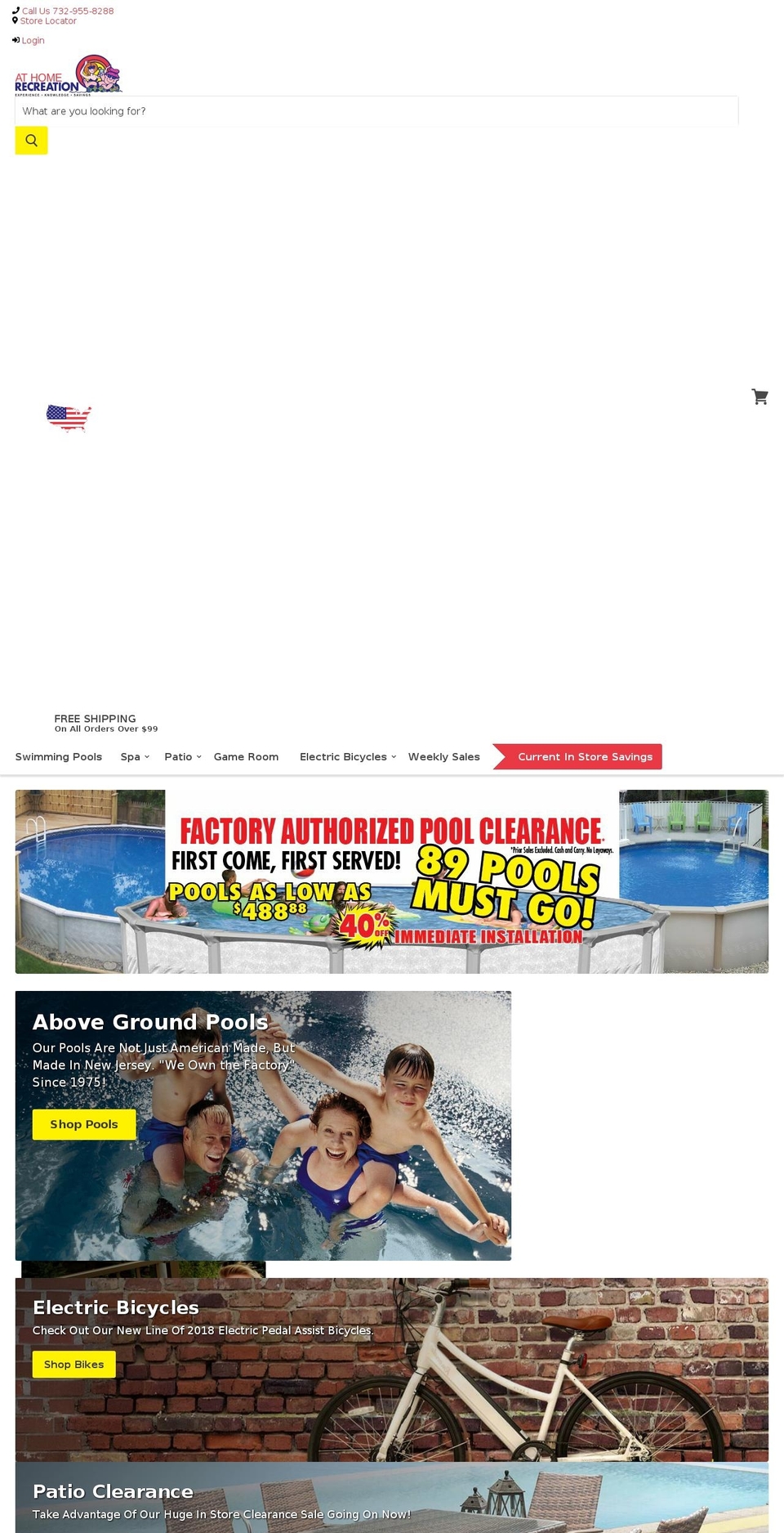 athomerecreation.net shopify website screenshot