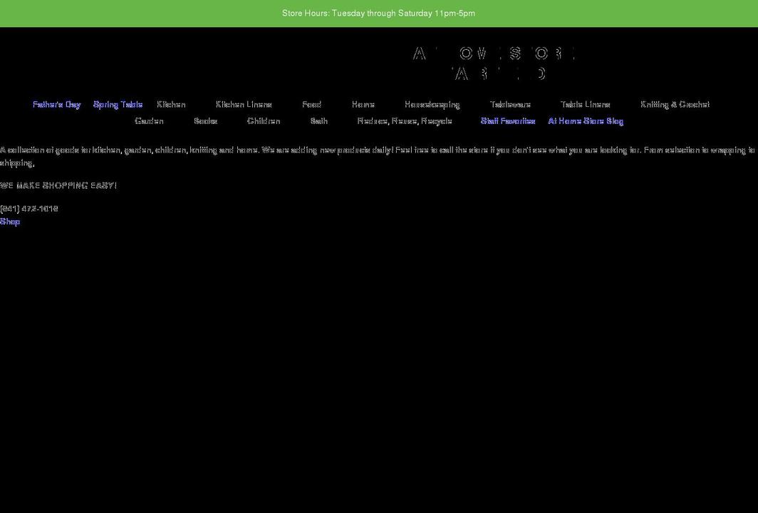 athomestorefairfield.com shopify website screenshot