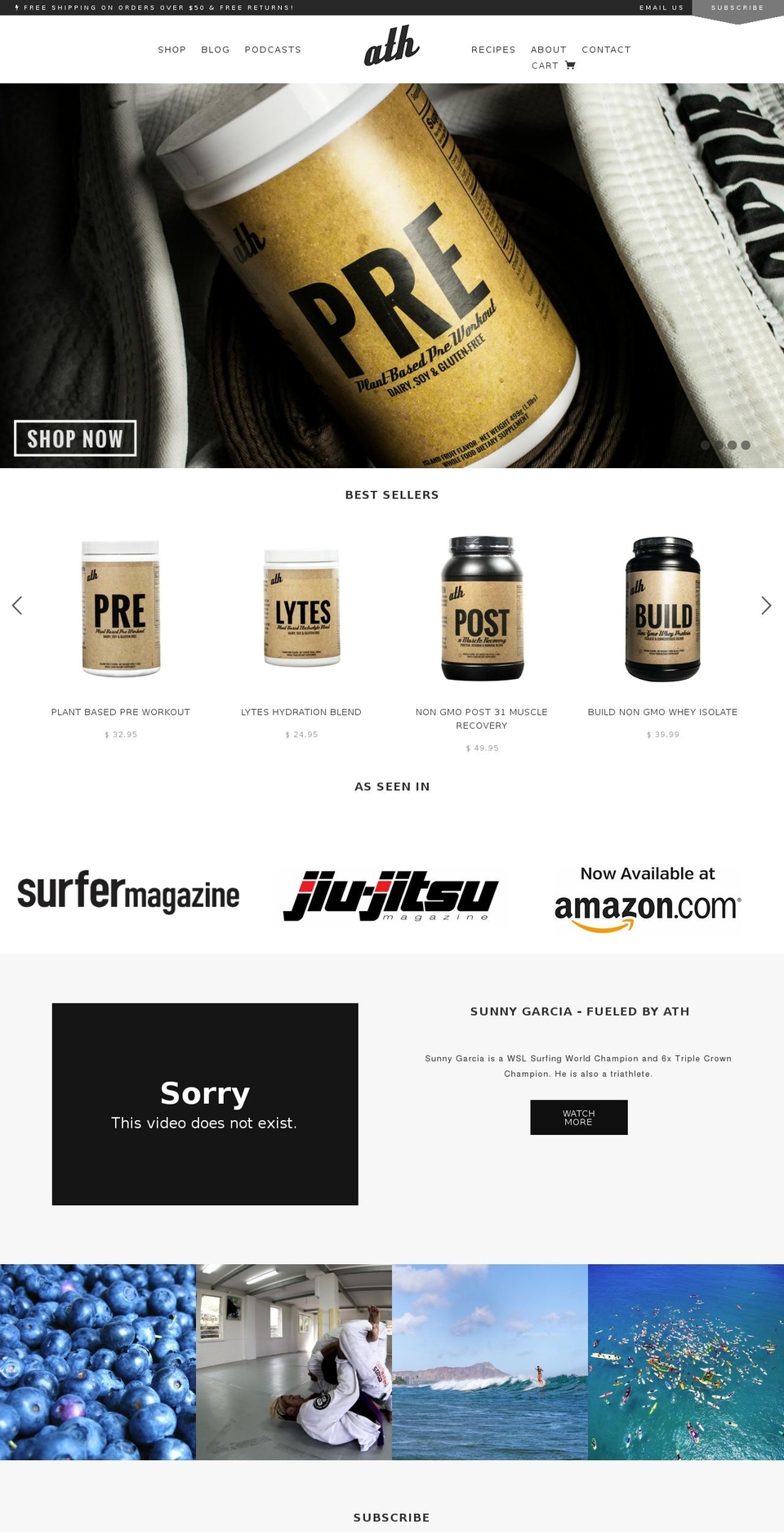 athorganics.com shopify website screenshot