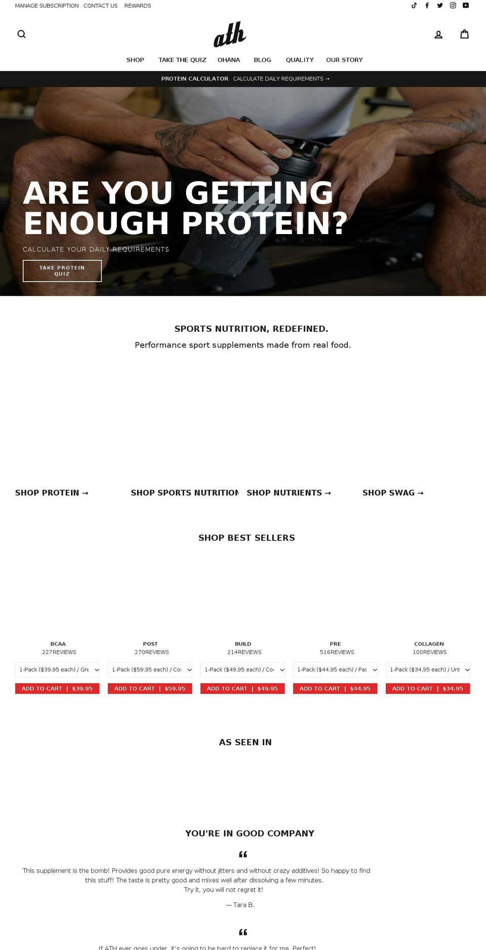 athsport.co shopify website screenshot