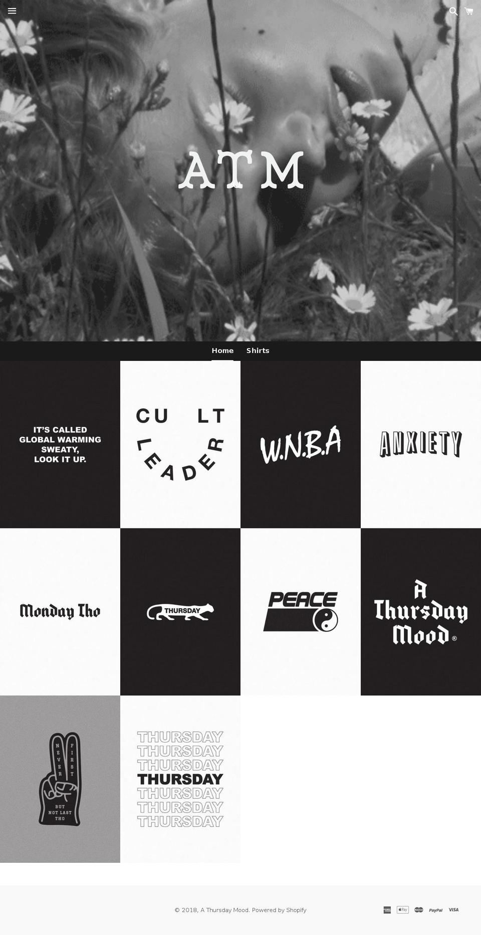 athursdaymood.com — Shopify storefront screenshot