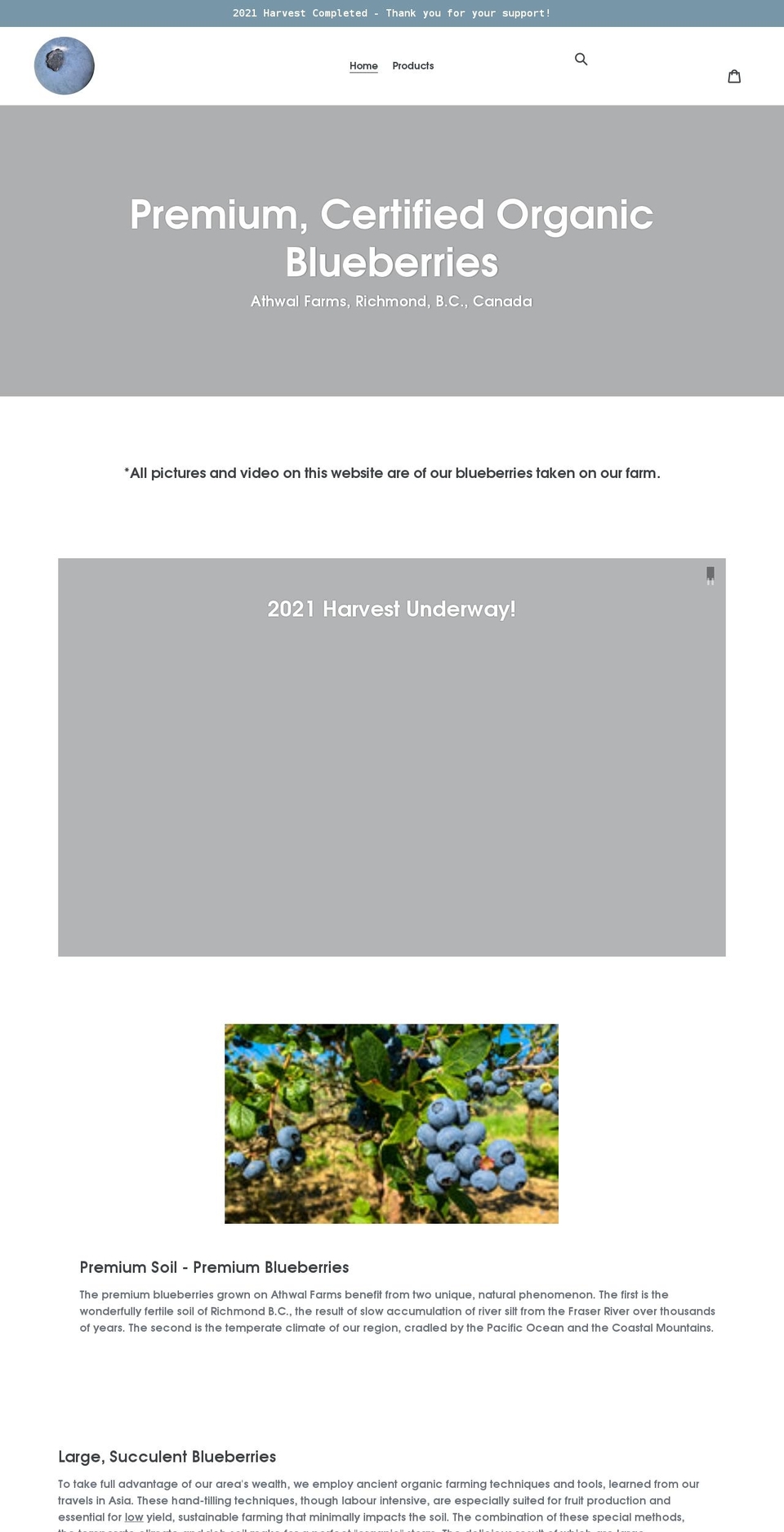 athwalfarms.com shopify website screenshot