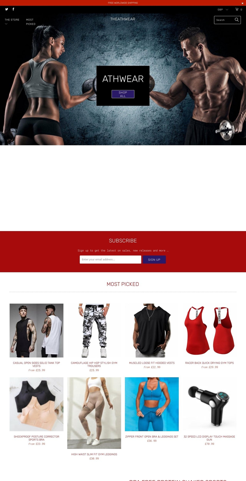 athwear.co.uk shopify website screenshot