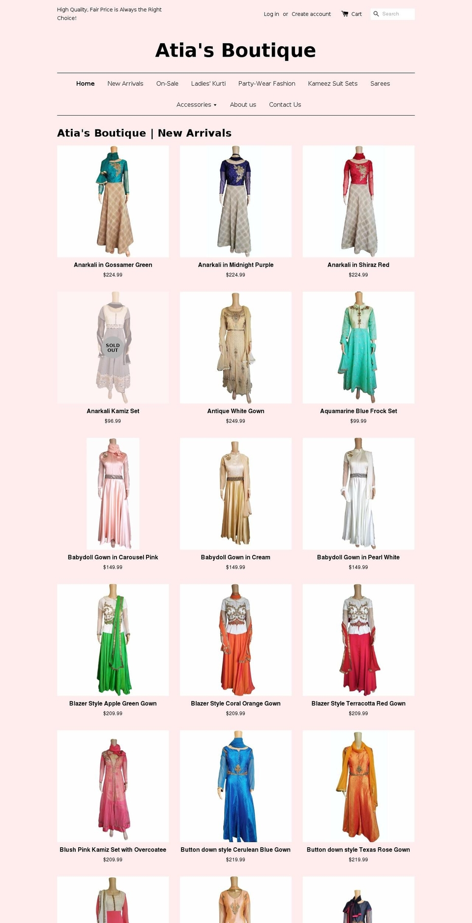 atiasboutique.com — Shopify storefront screenshot