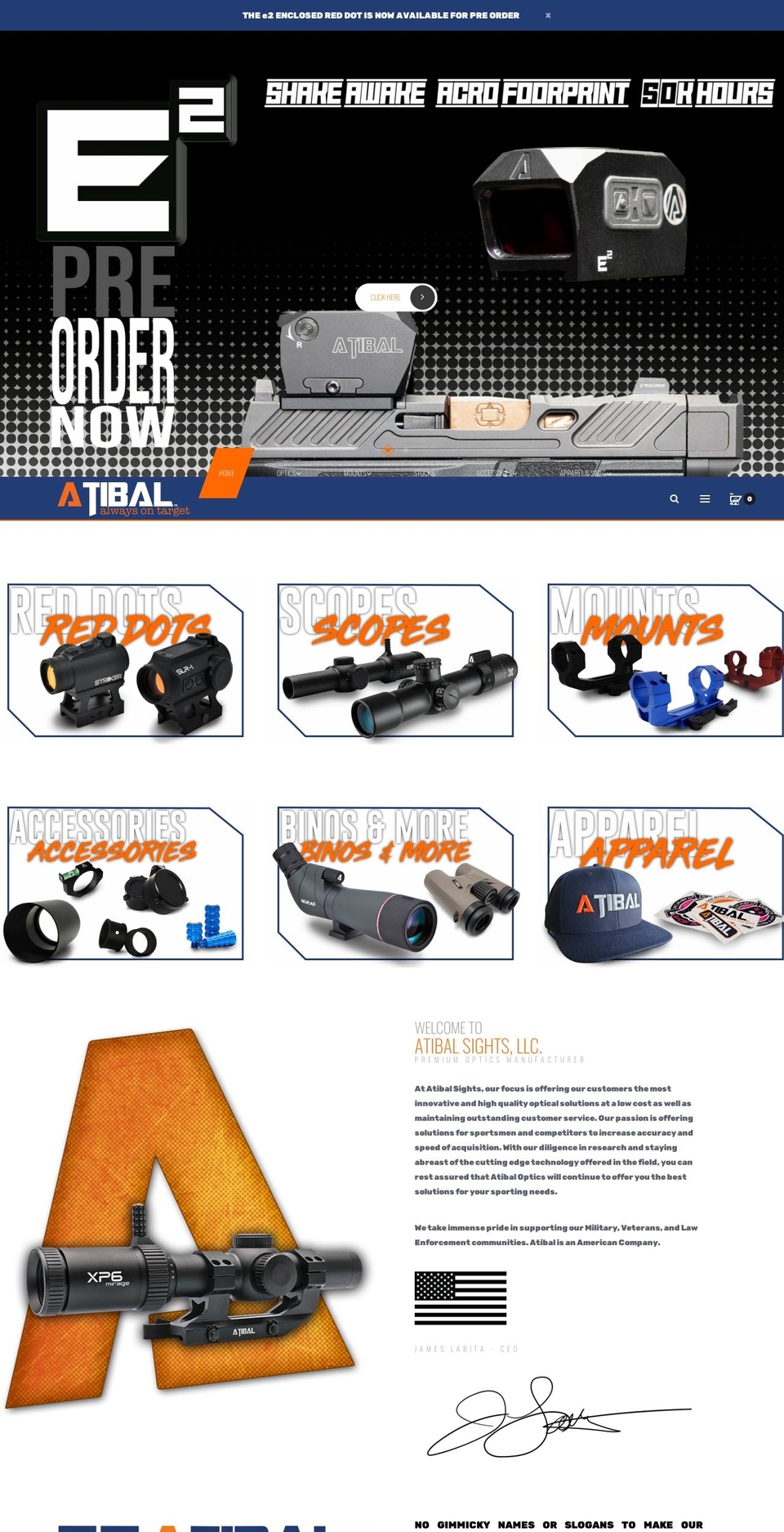 atibal-optics.com — Shopify storefront screenshot