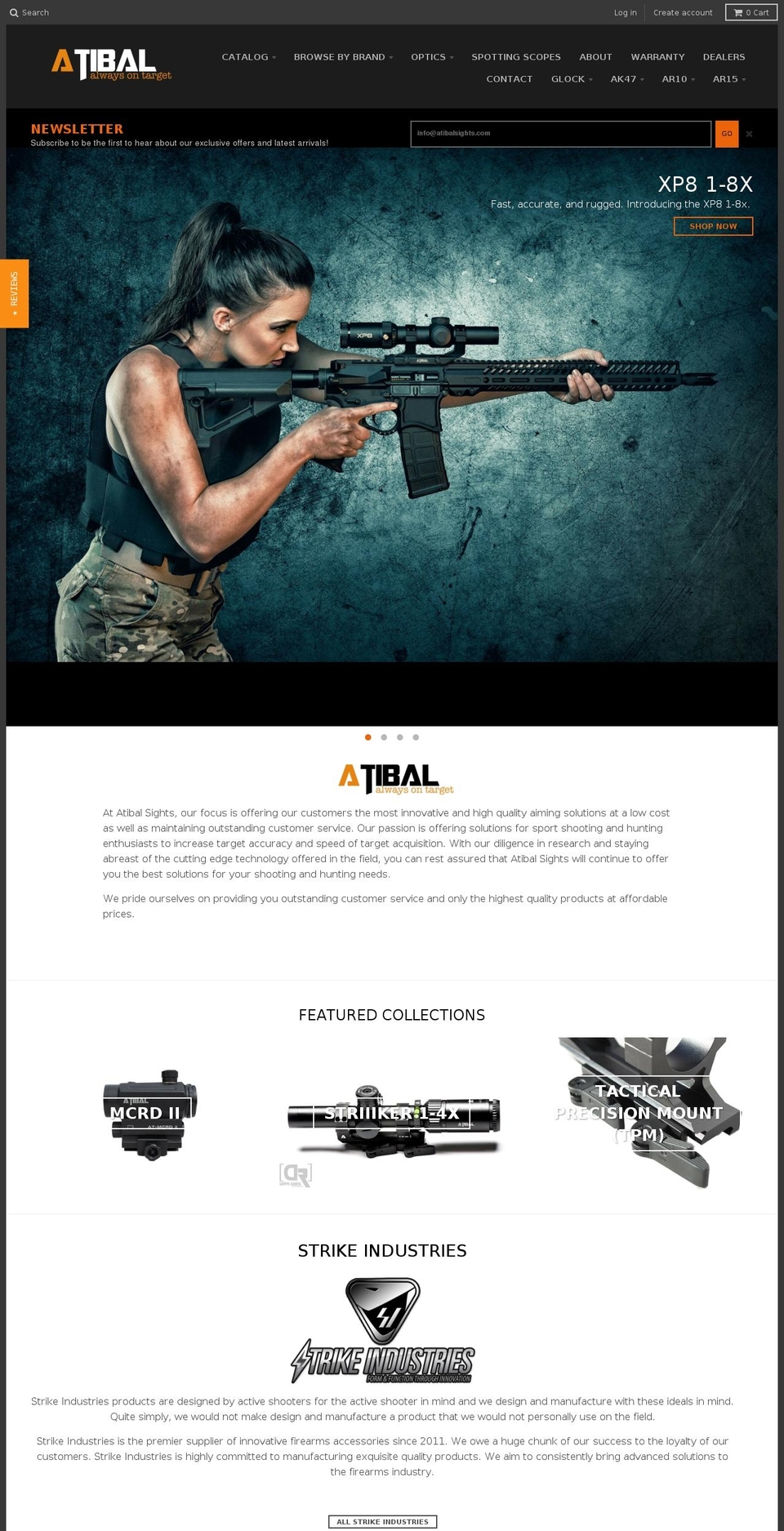 atibaloptics.com shopify website screenshot