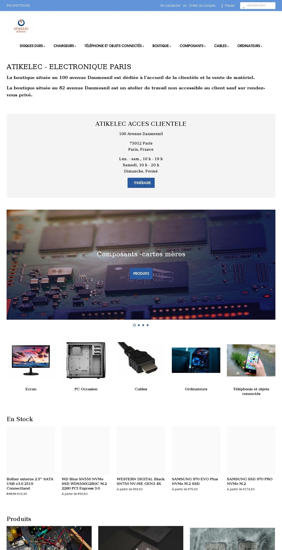 atikelec.fr shopify website screenshot