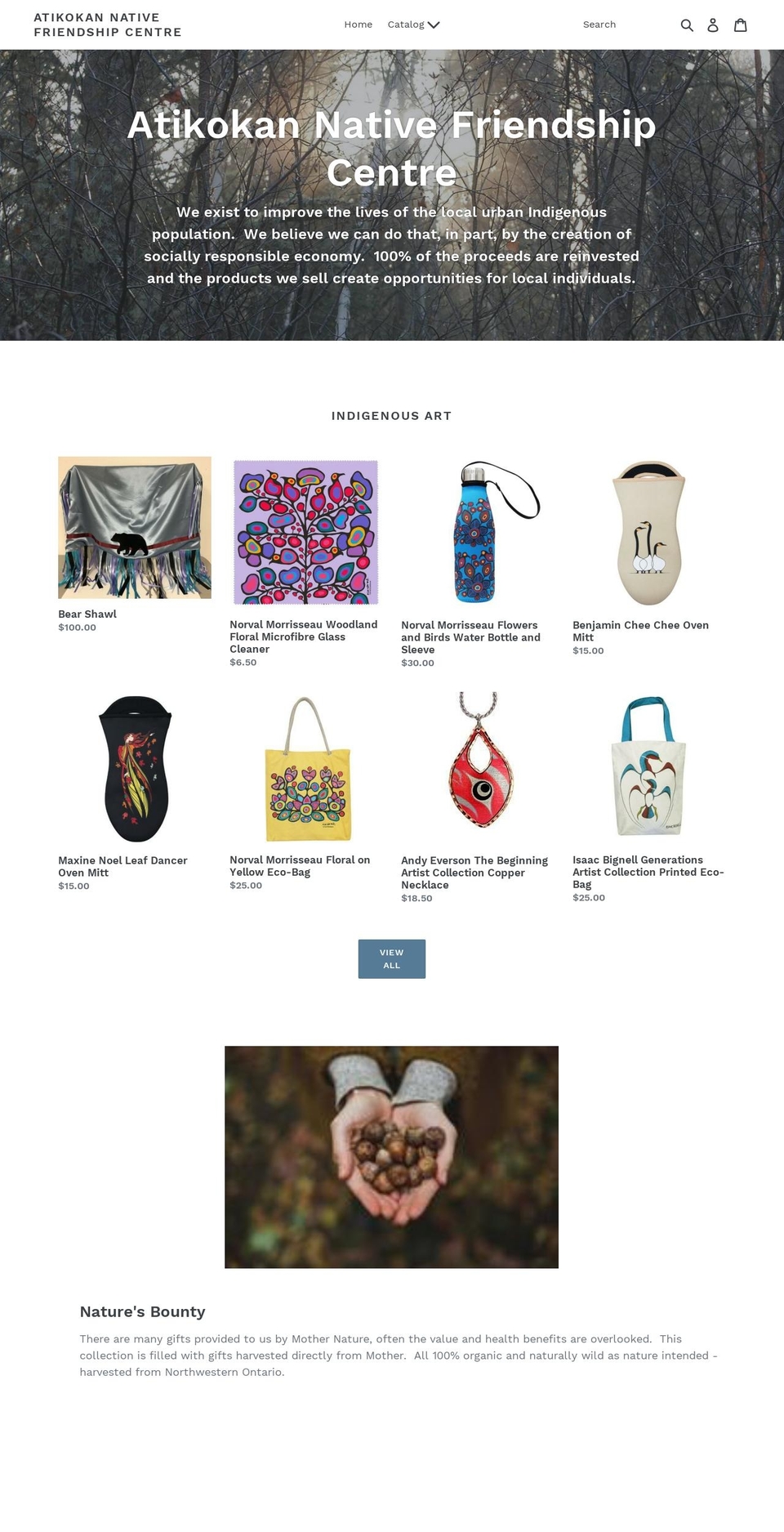 atikokannativefriendshipcentre.com — Shopify storefront screenshot