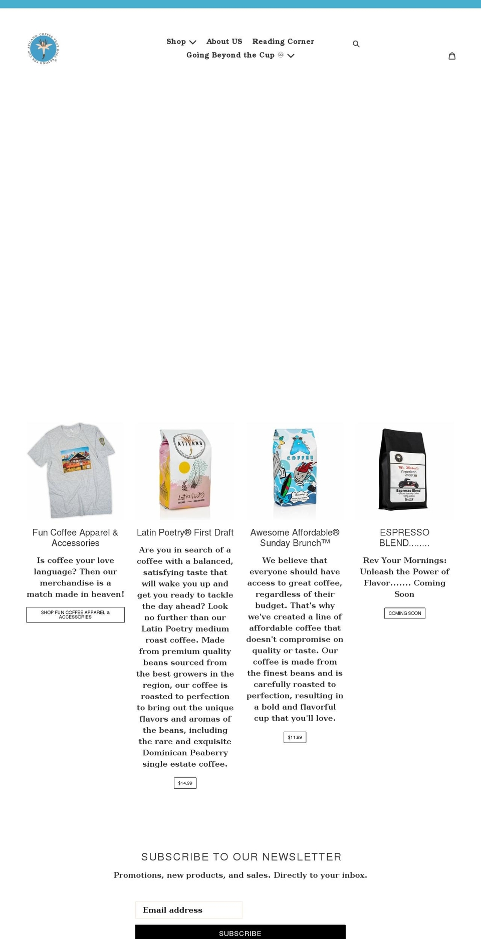 atilanocoffee.com shopify website screenshot