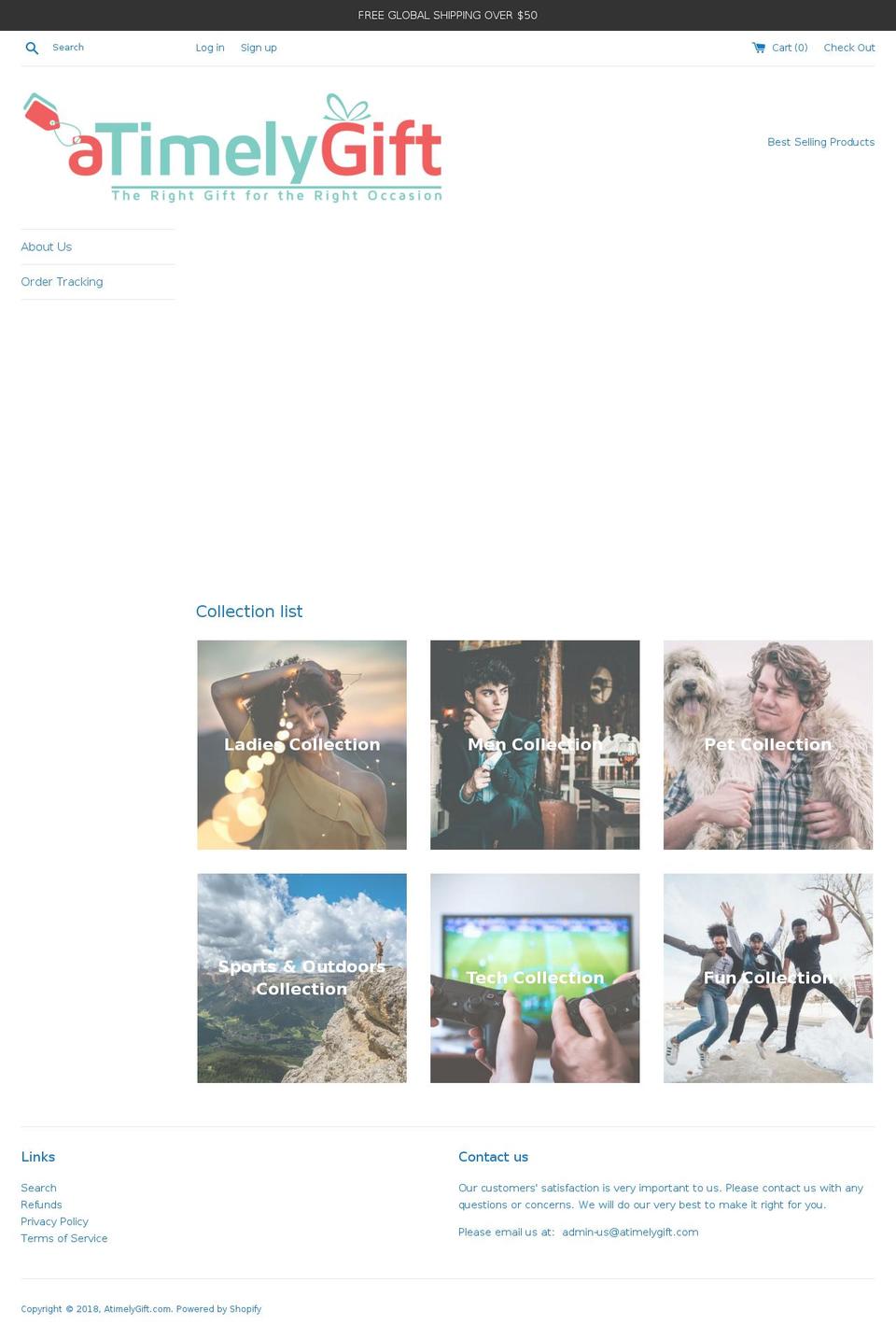 atimelygift.com — Shopify storefront screenshot
