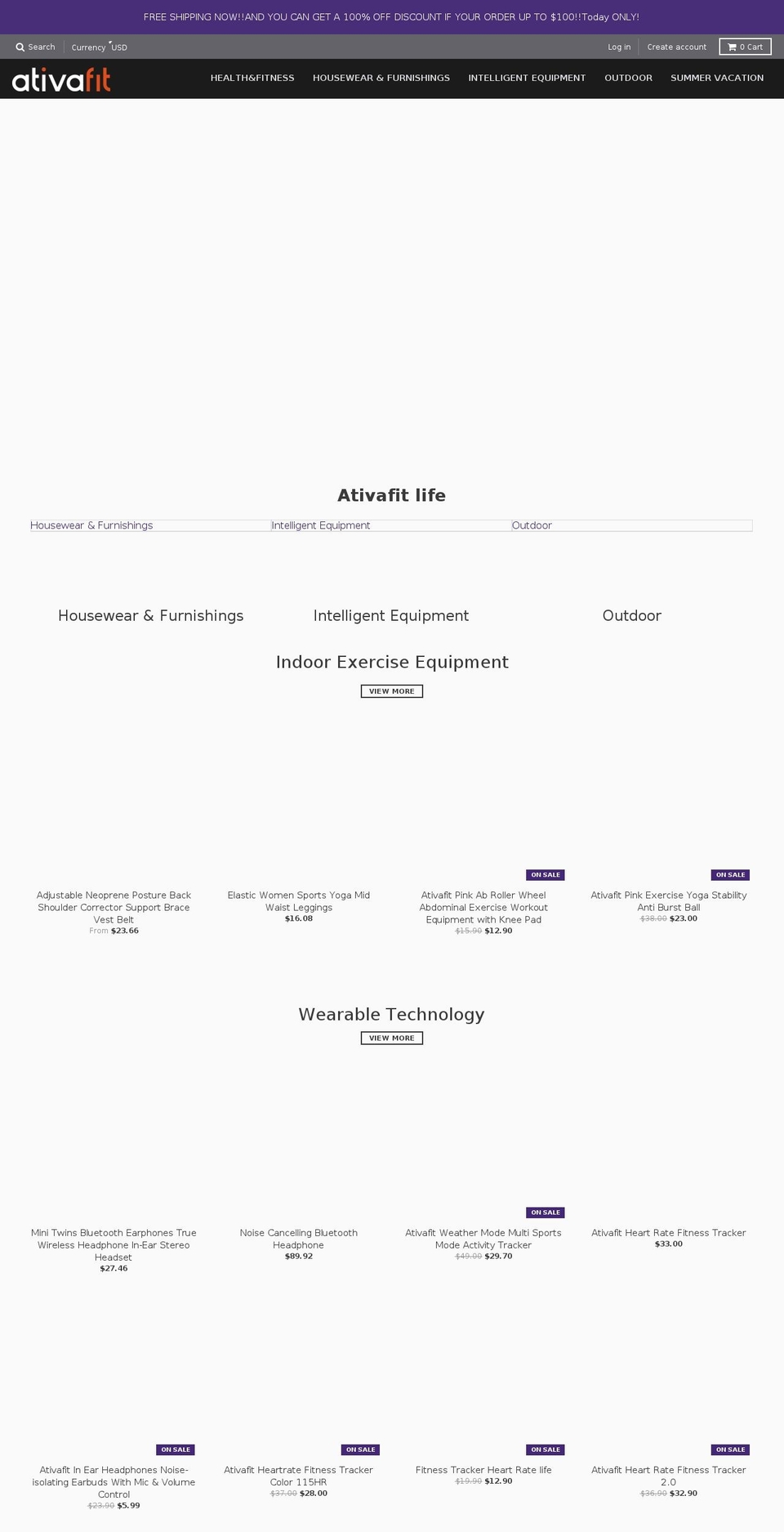 ativafit.com shopify website screenshot
