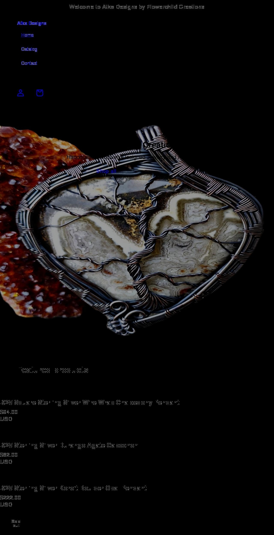 atkadesigns.com shopify website screenshot