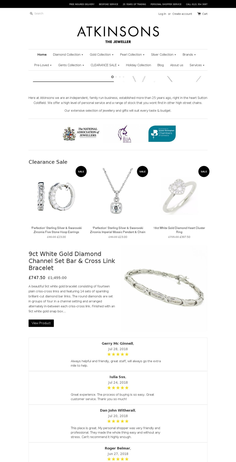 atkinsonsthejeweller.com — Shopify storefront screenshot