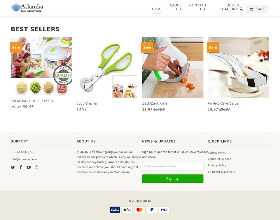 atlanika.com shopify website screenshot