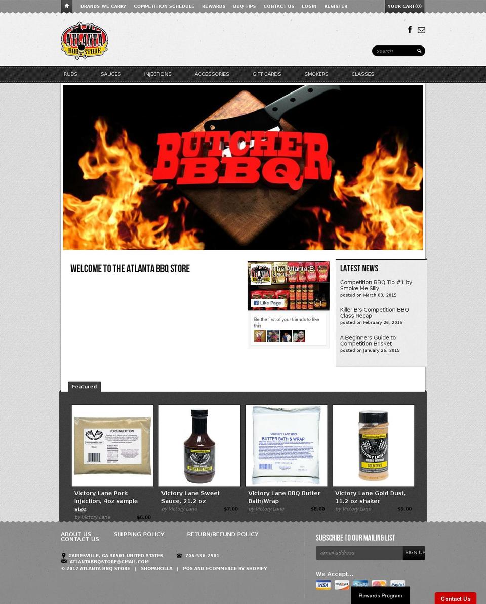 atlantabbqstore.com shopify website screenshot