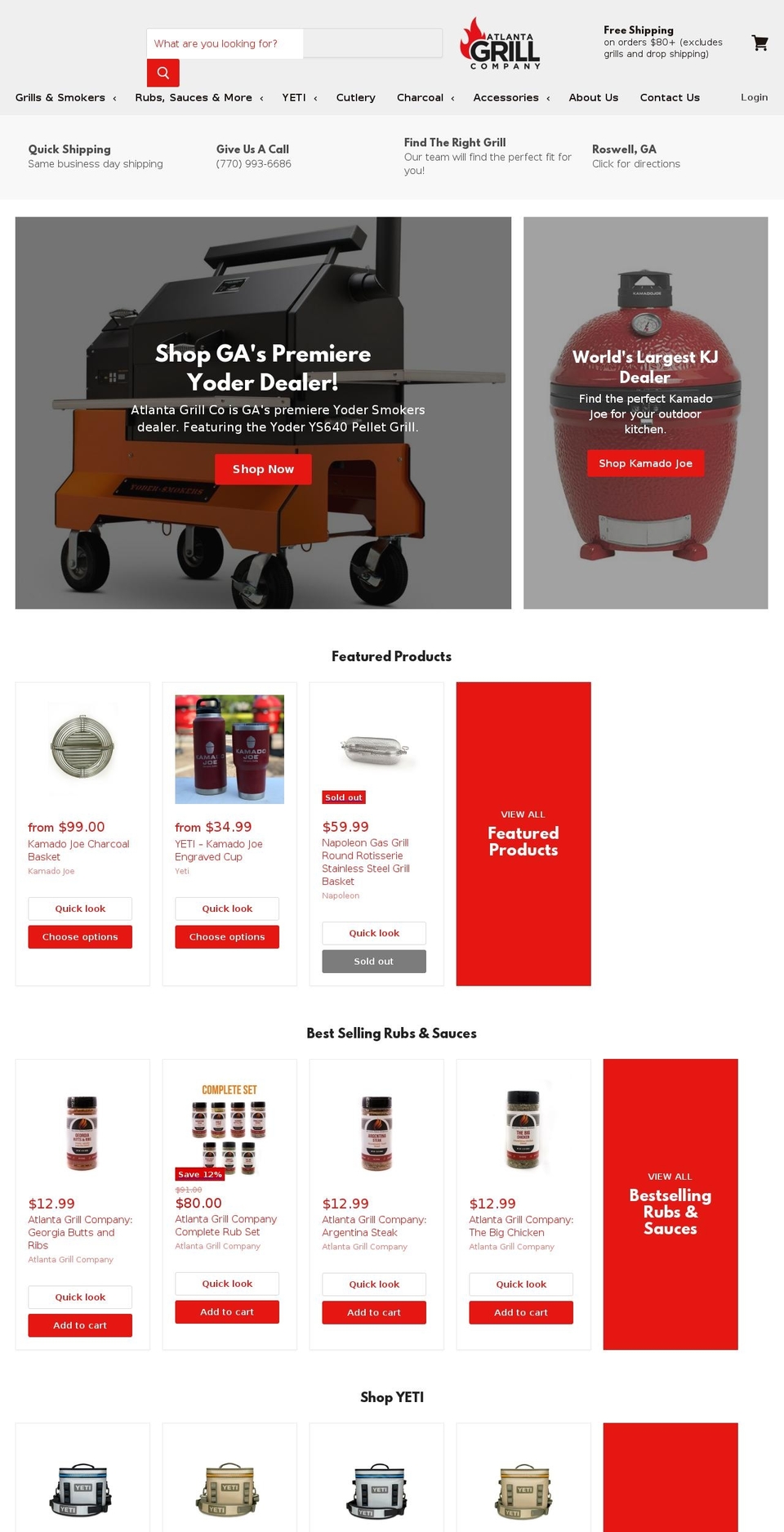 atlantagrillcompany.com shopify website screenshot