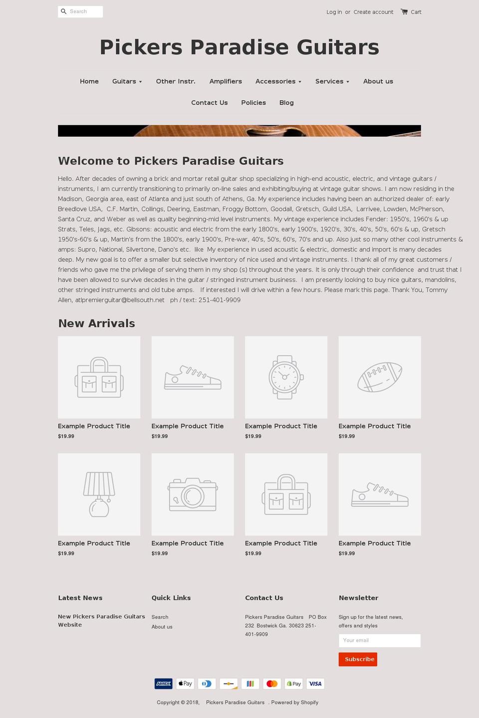atlantapremierguitar.com — Shopify storefront screenshot
