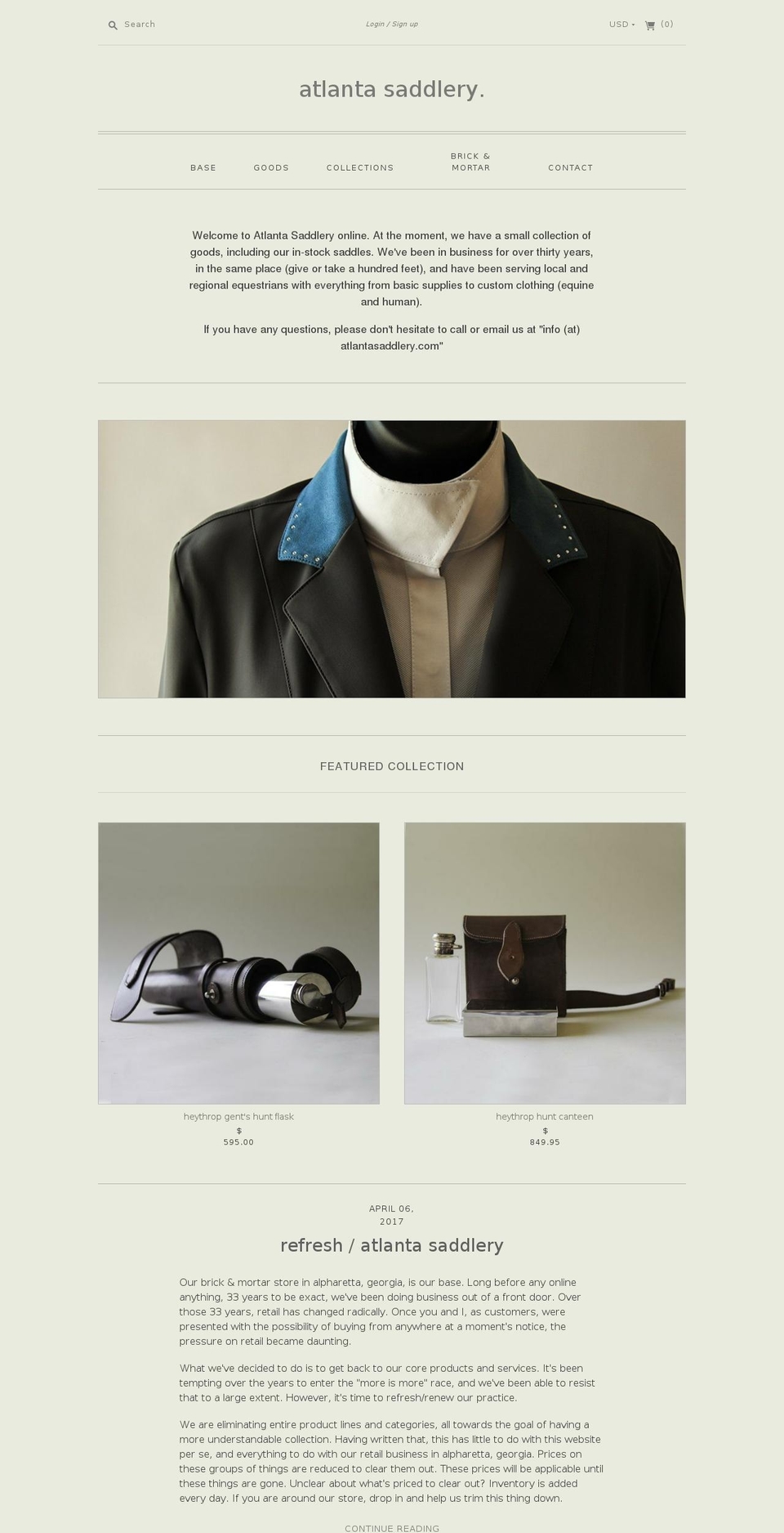 Editions Shopify theme site example atlantasaddlery.com