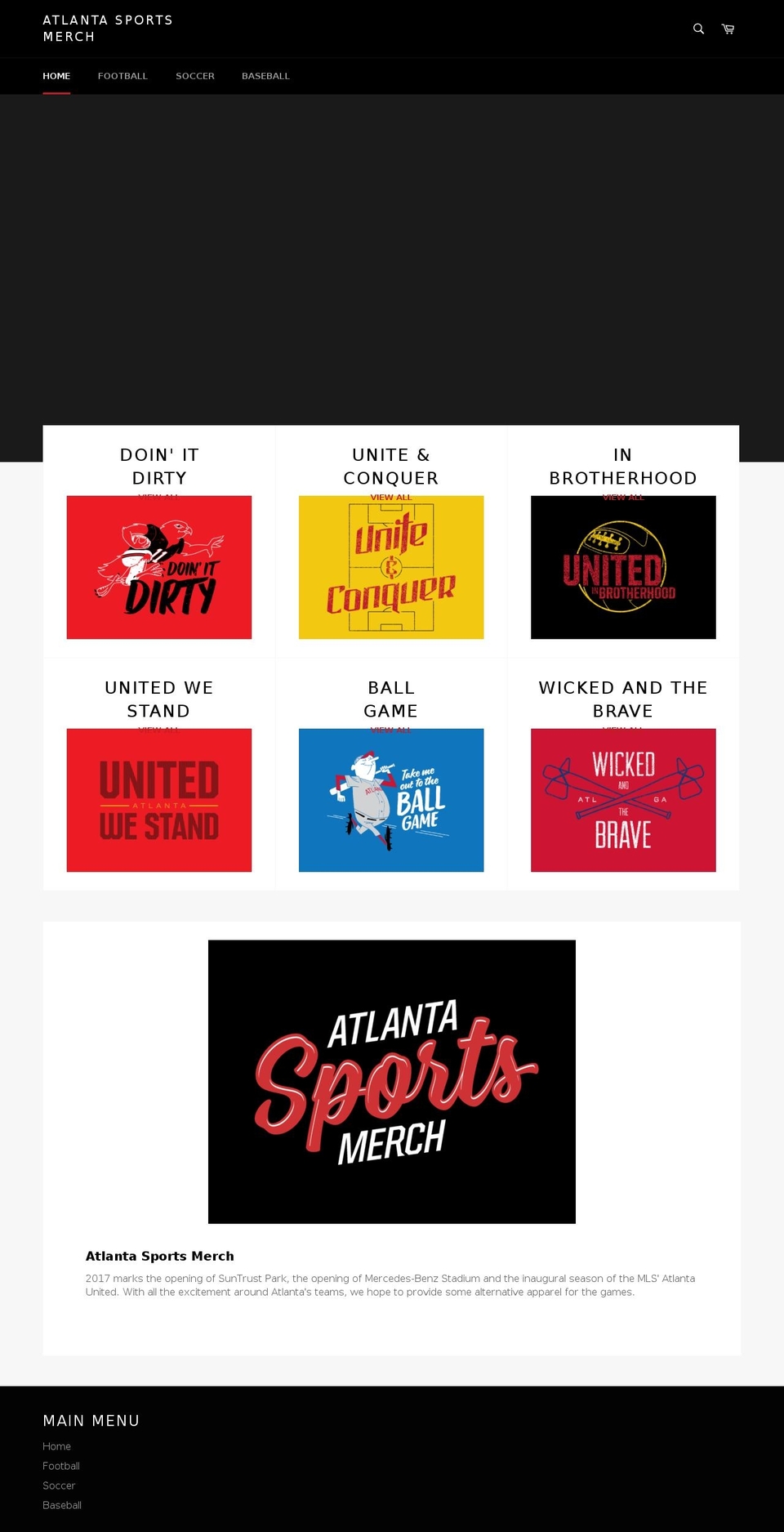 atlantasportsmerch.com shopify website screenshot