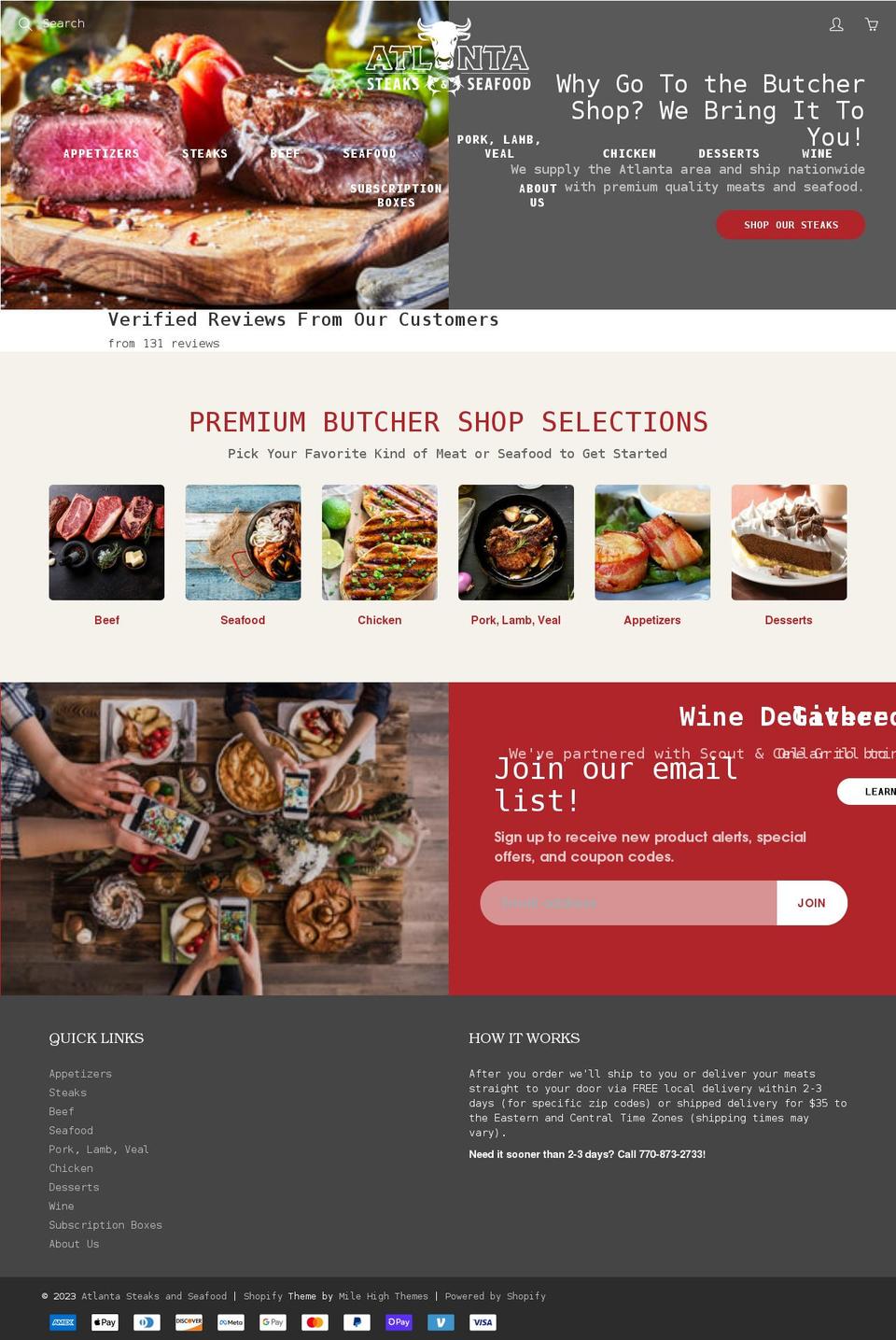 atlantasteaksandseafood.com shopify website screenshot