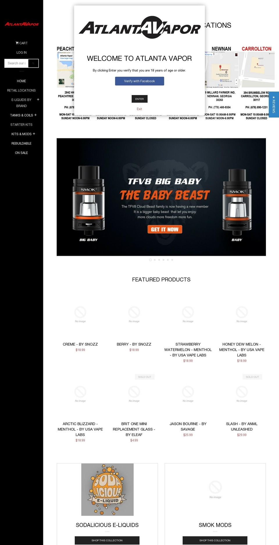 Copy of Pop Shopify theme site example atlantavapor.com