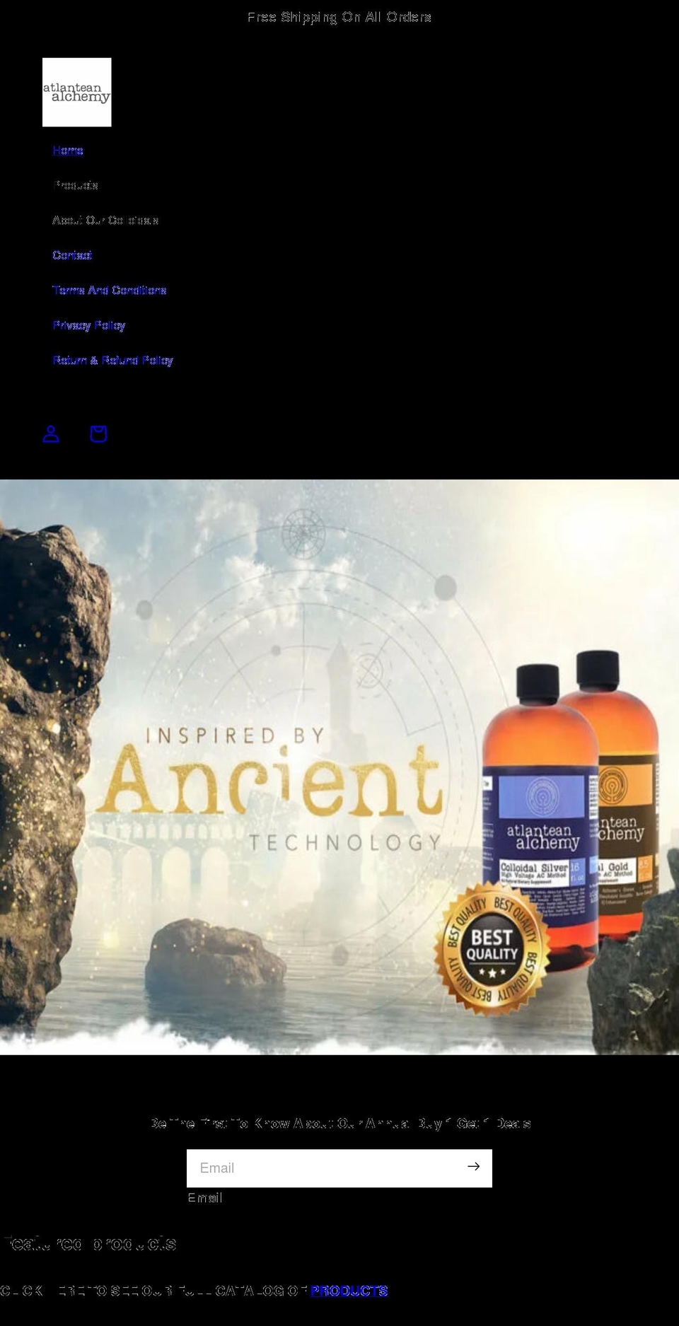 atlanteanalchemy.com shopify website screenshot