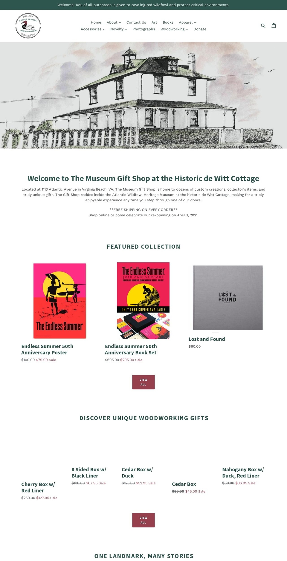 atlantic-wildfowl-heritage-museum.myshopify.com shopify website screenshot