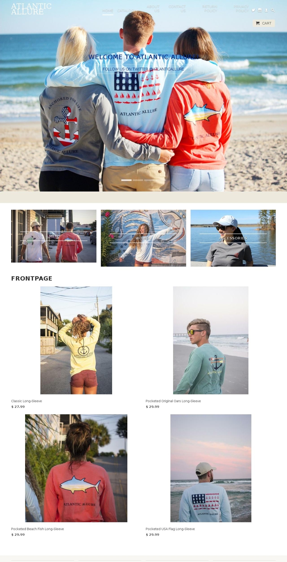 atlanticallure.com shopify website screenshot