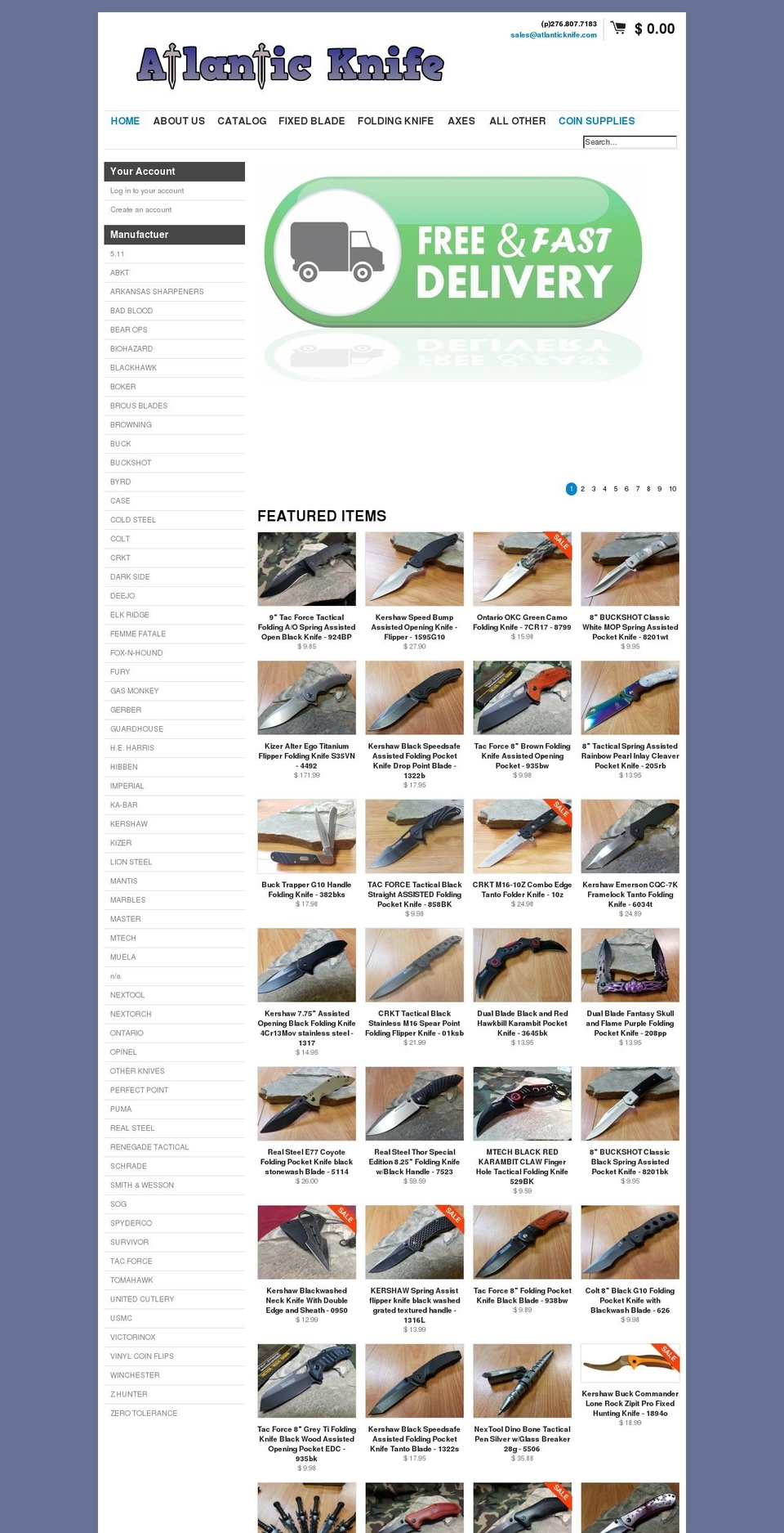 atlanticknife.com shopify website screenshot
