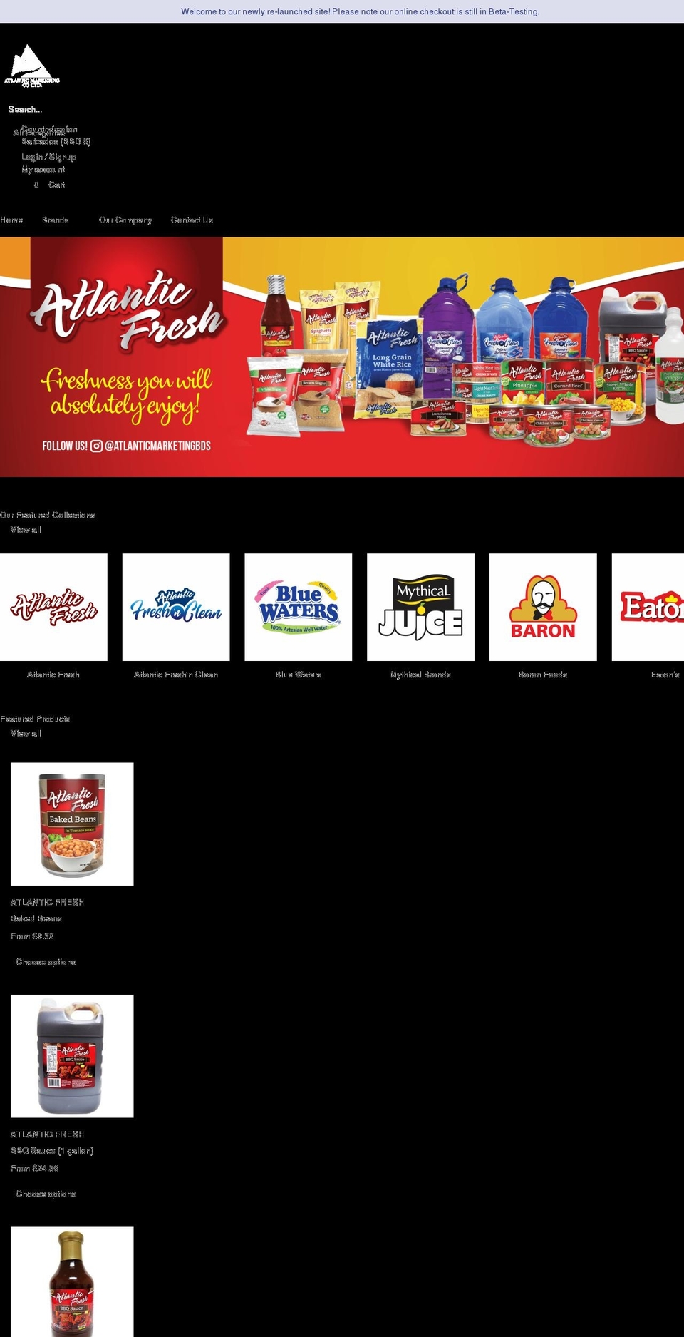 atlanticmarketingbds.com shopify website screenshot