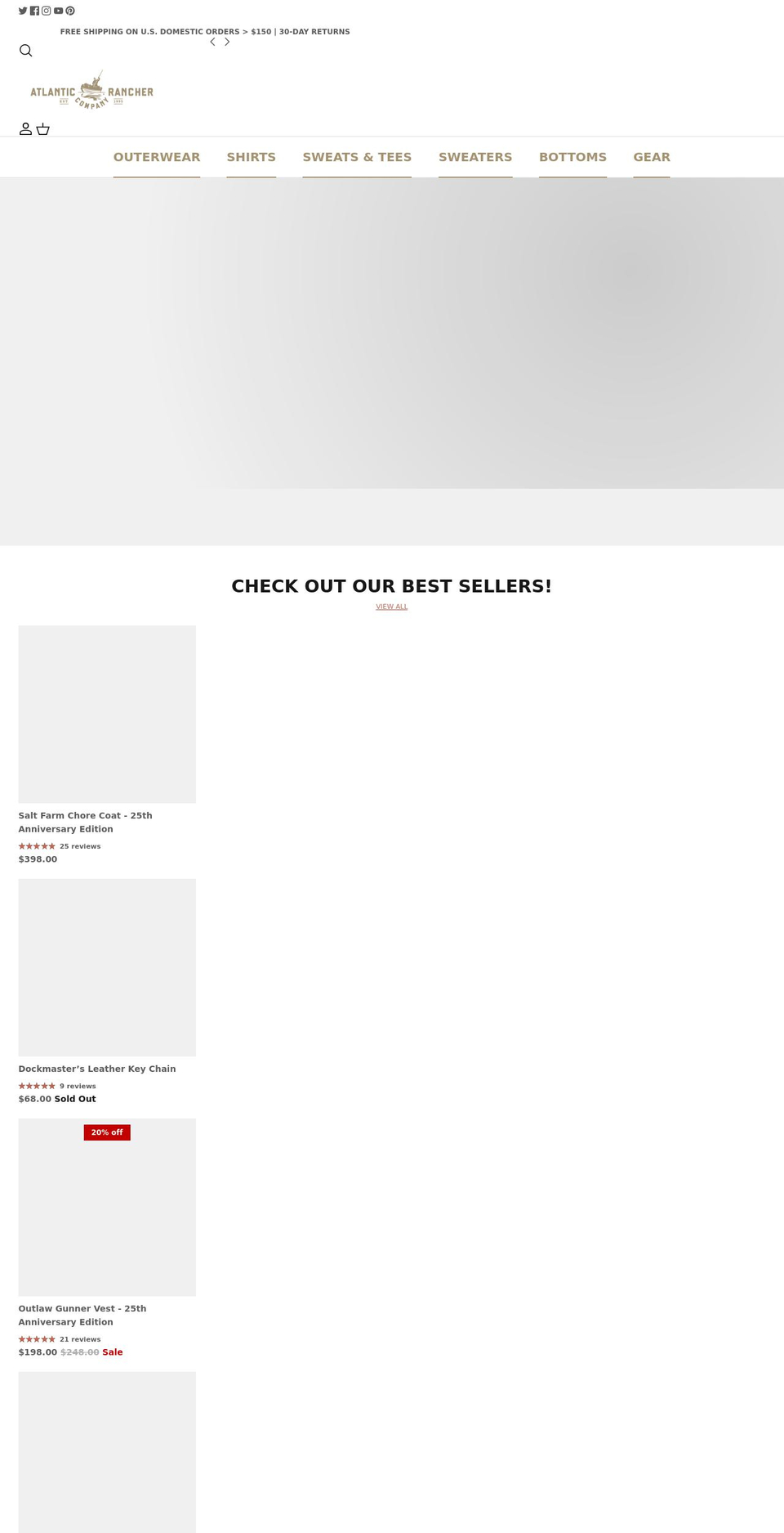 atlanticrancher.com shopify website screenshot