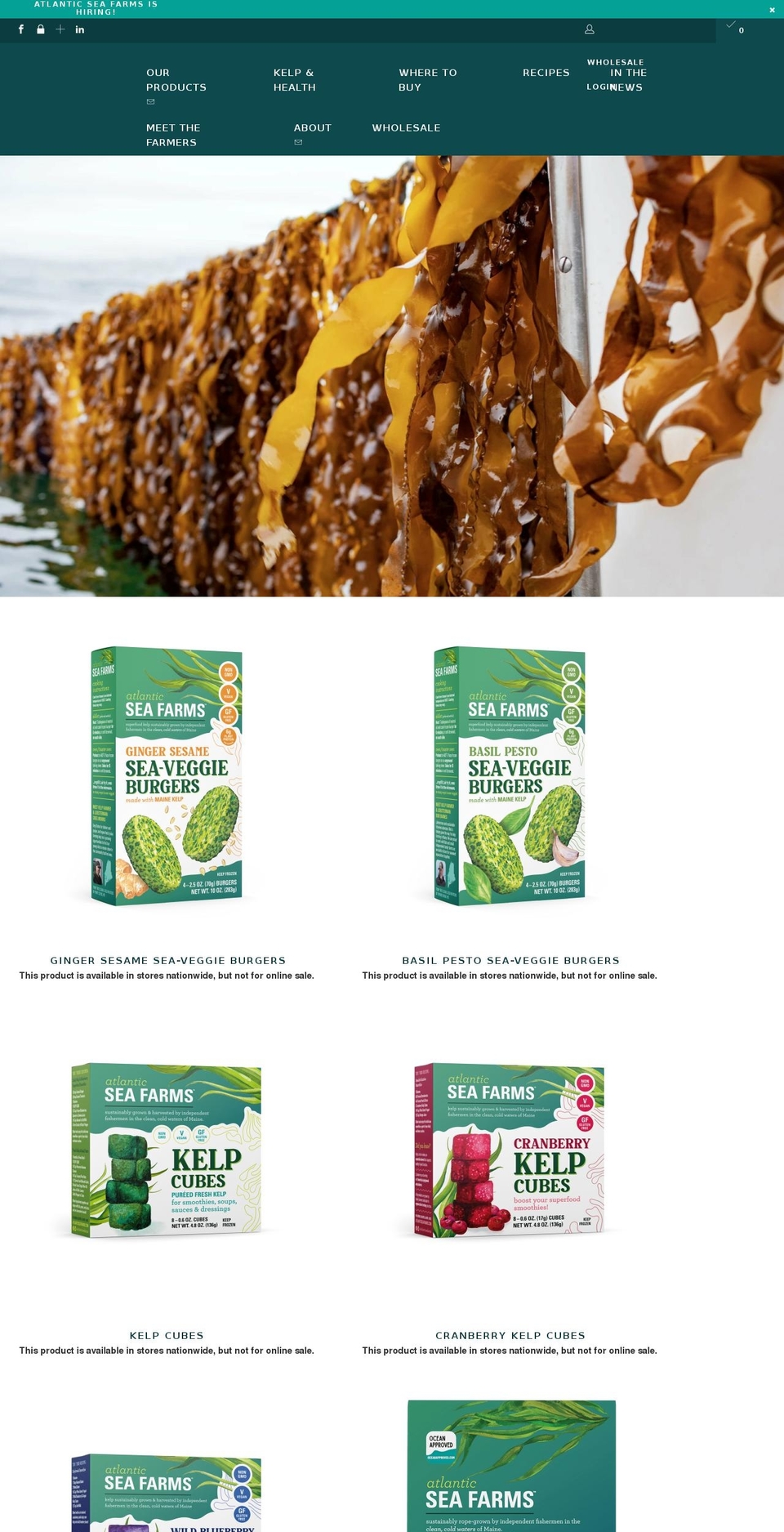 atlanticseafarms.com shopify website screenshot
