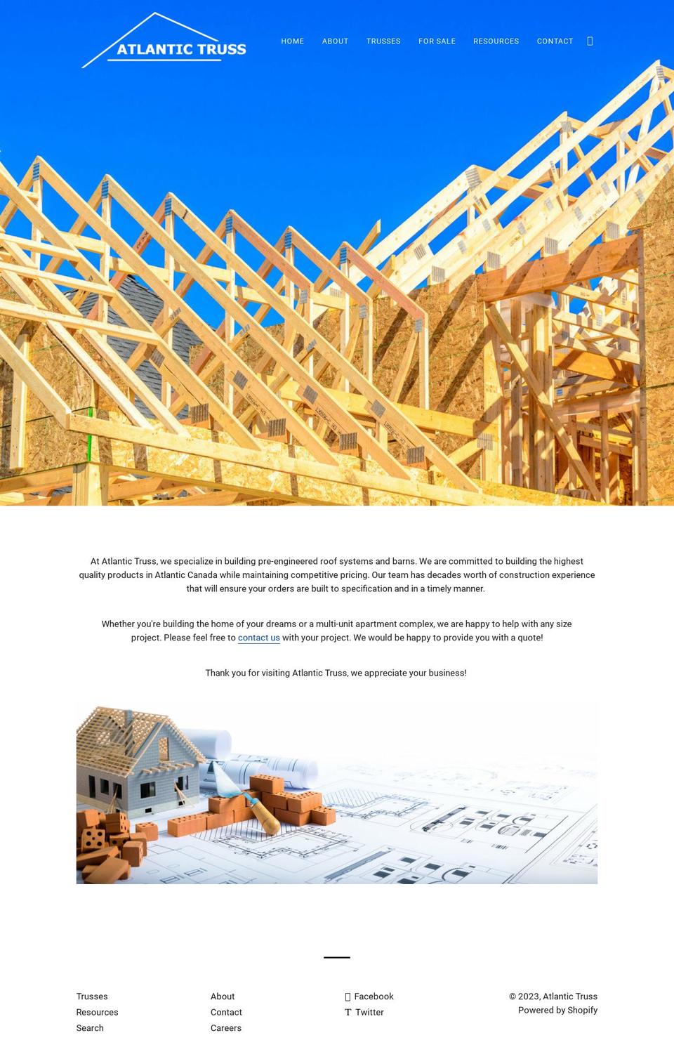 atlantictruss.com shopify website screenshot