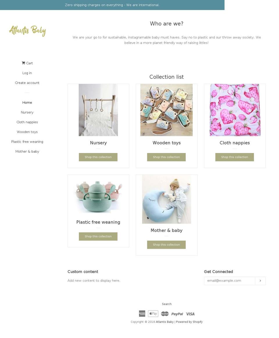 atlantisbaby.com — Shopify storefront screenshot