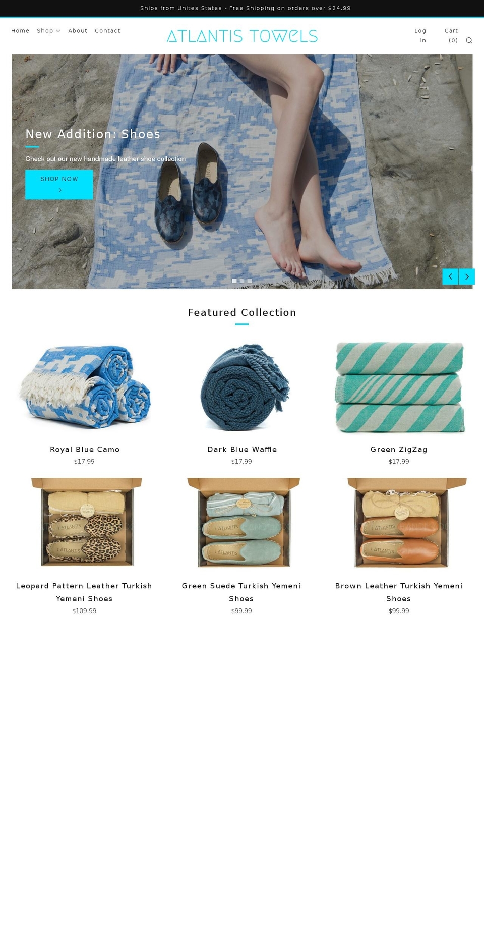 atlantistowels.com — Shopify storefront screenshot