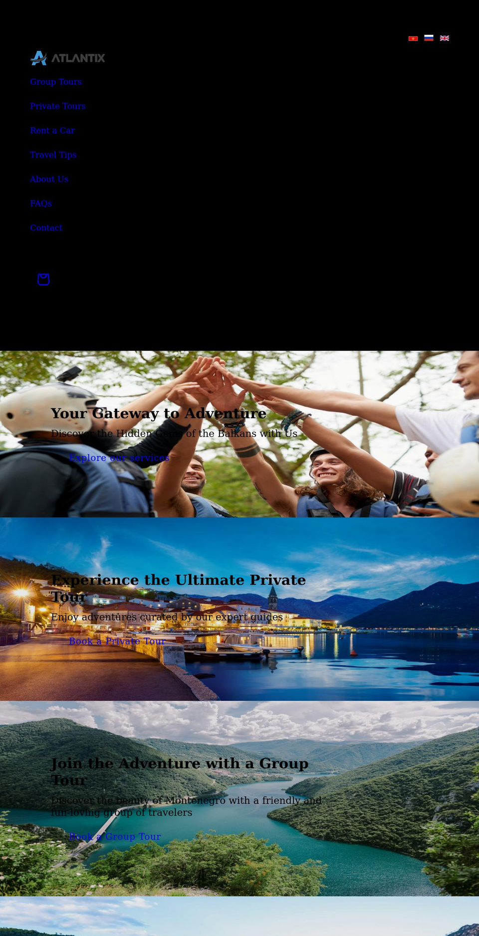 atlantixtravel.com shopify website screenshot