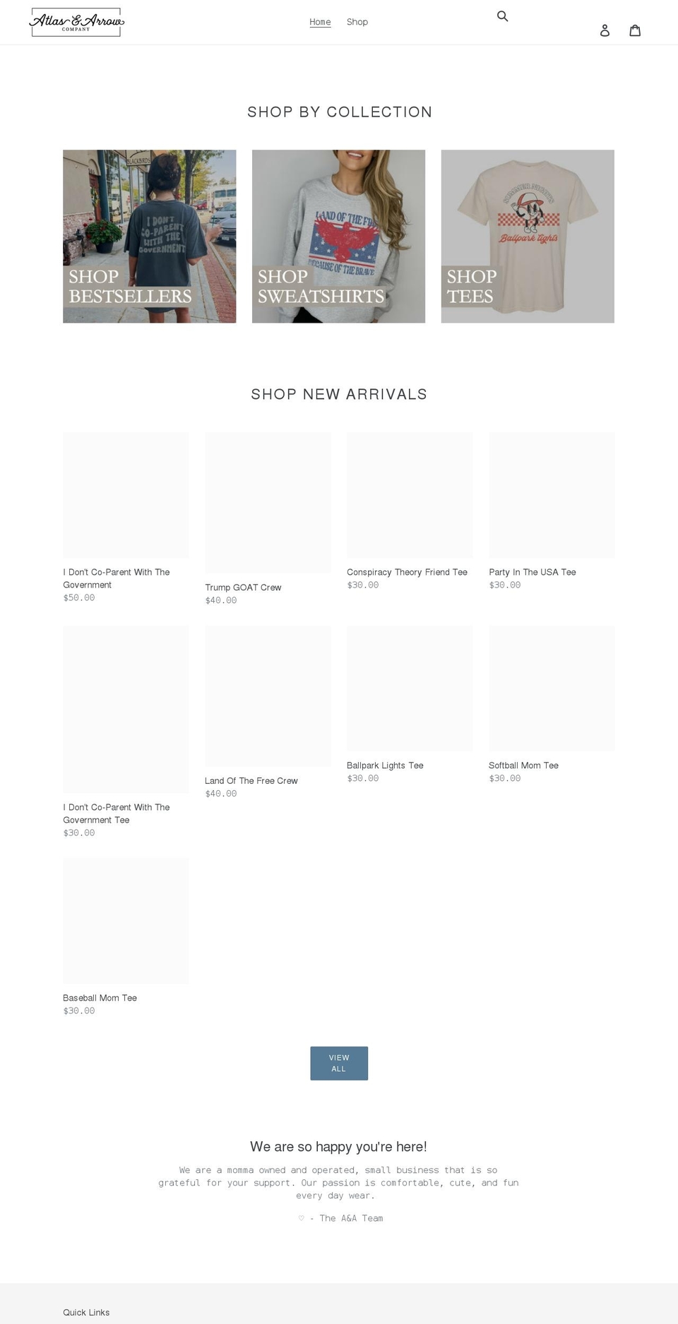 atlasarrow.com shopify website screenshot