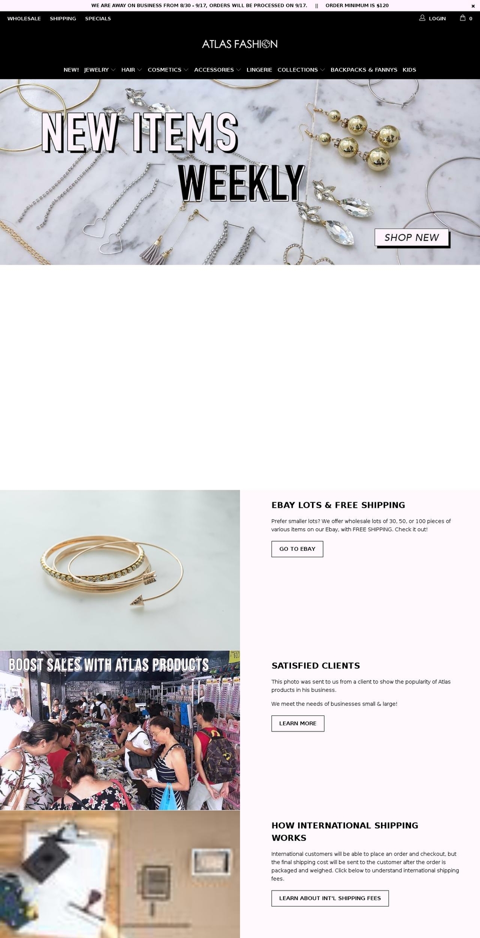 atlasfashion.com — Shopify storefront screenshot