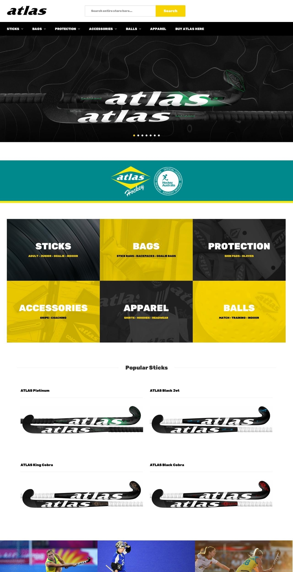 Sneaker Shopify theme site example atlashockey.com.au