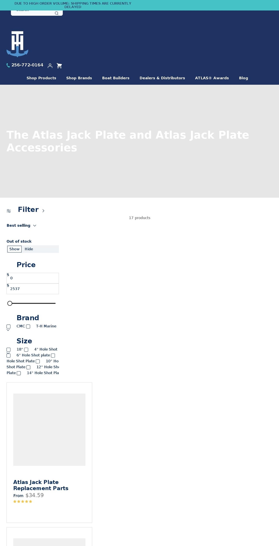 atlasjackplate.com — Shopify storefront screenshot