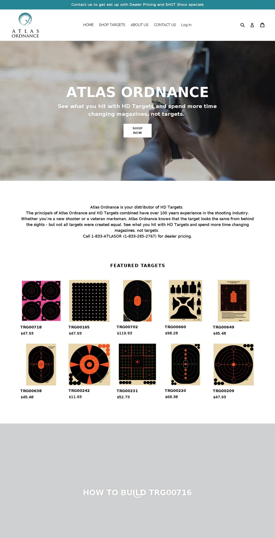 atlasordnance.com — Shopify storefront screenshot