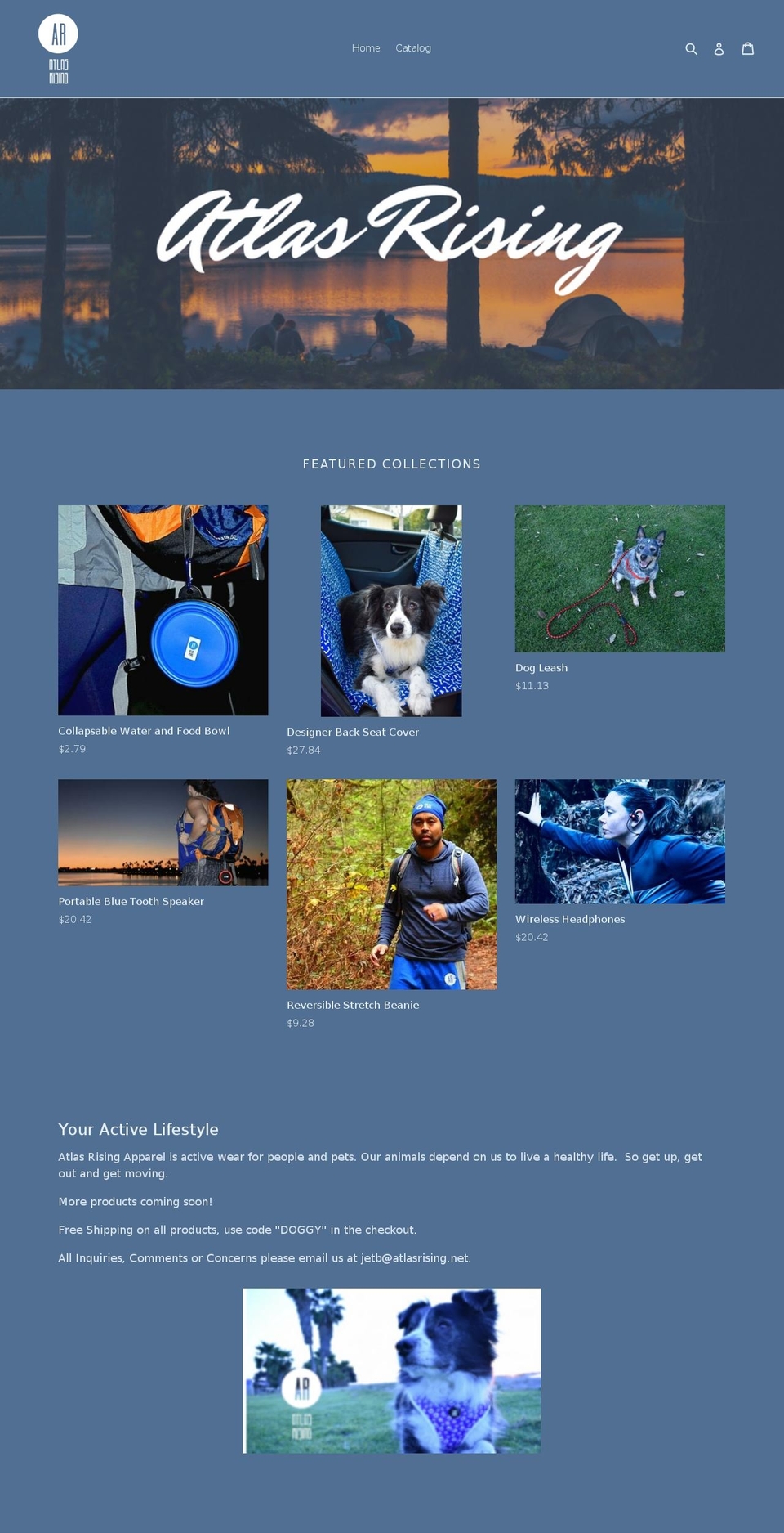 atlasrising.net shopify website screenshot