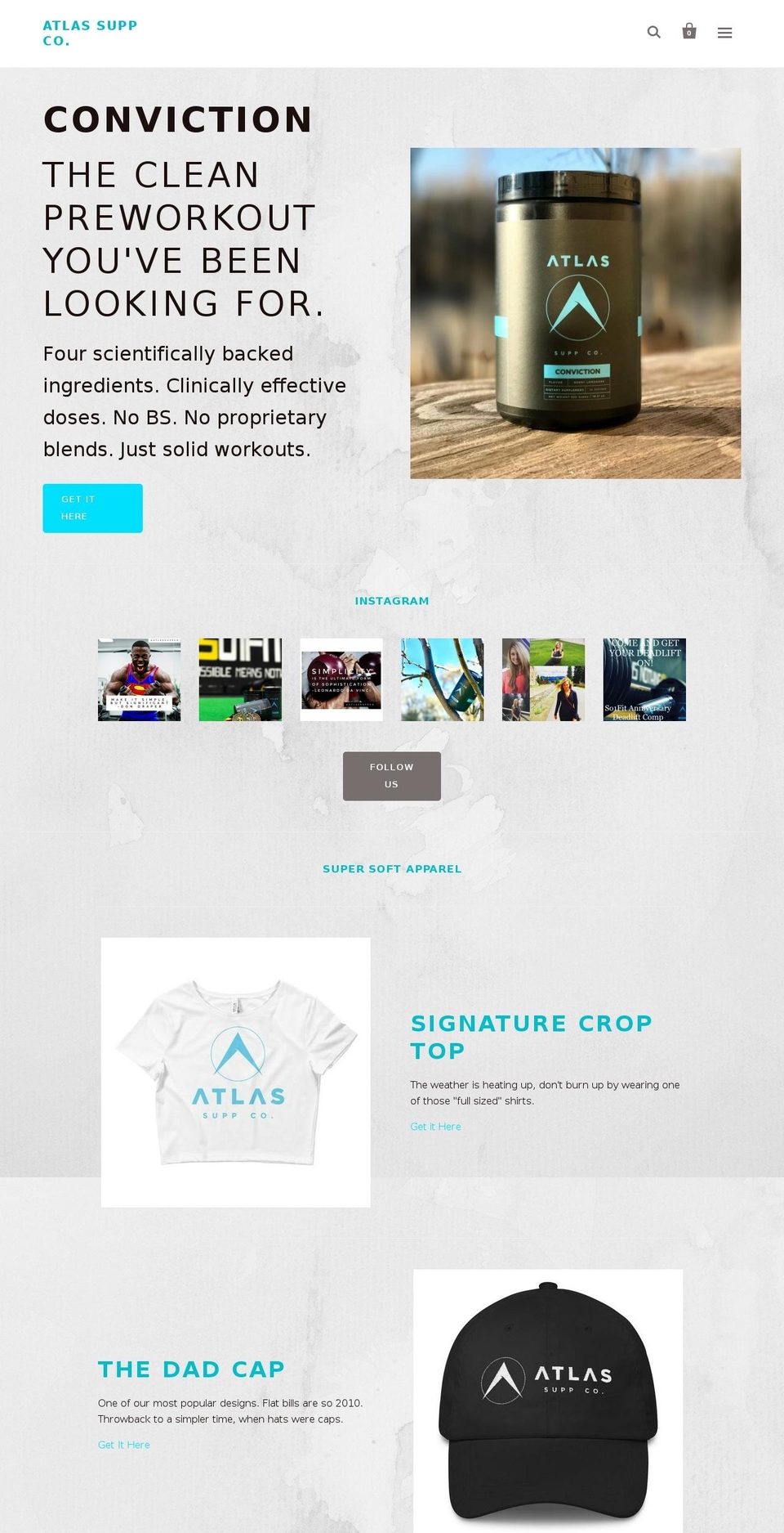 atlassuppco.com shopify website screenshot