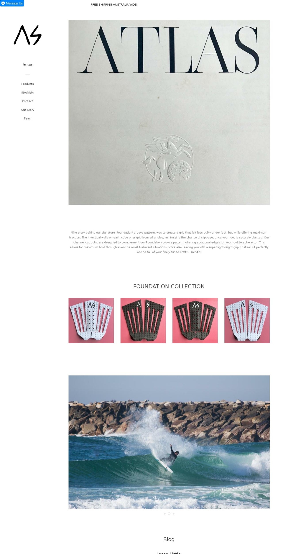 atlassurfco.com — Shopify storefront screenshot