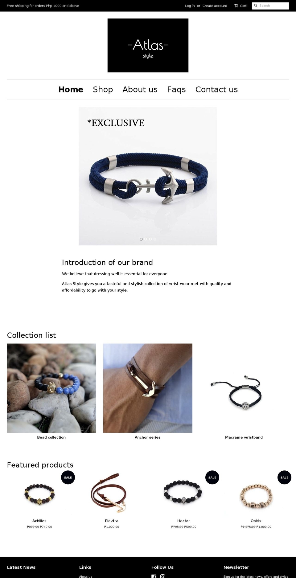 atlastyle.com shopify website screenshot