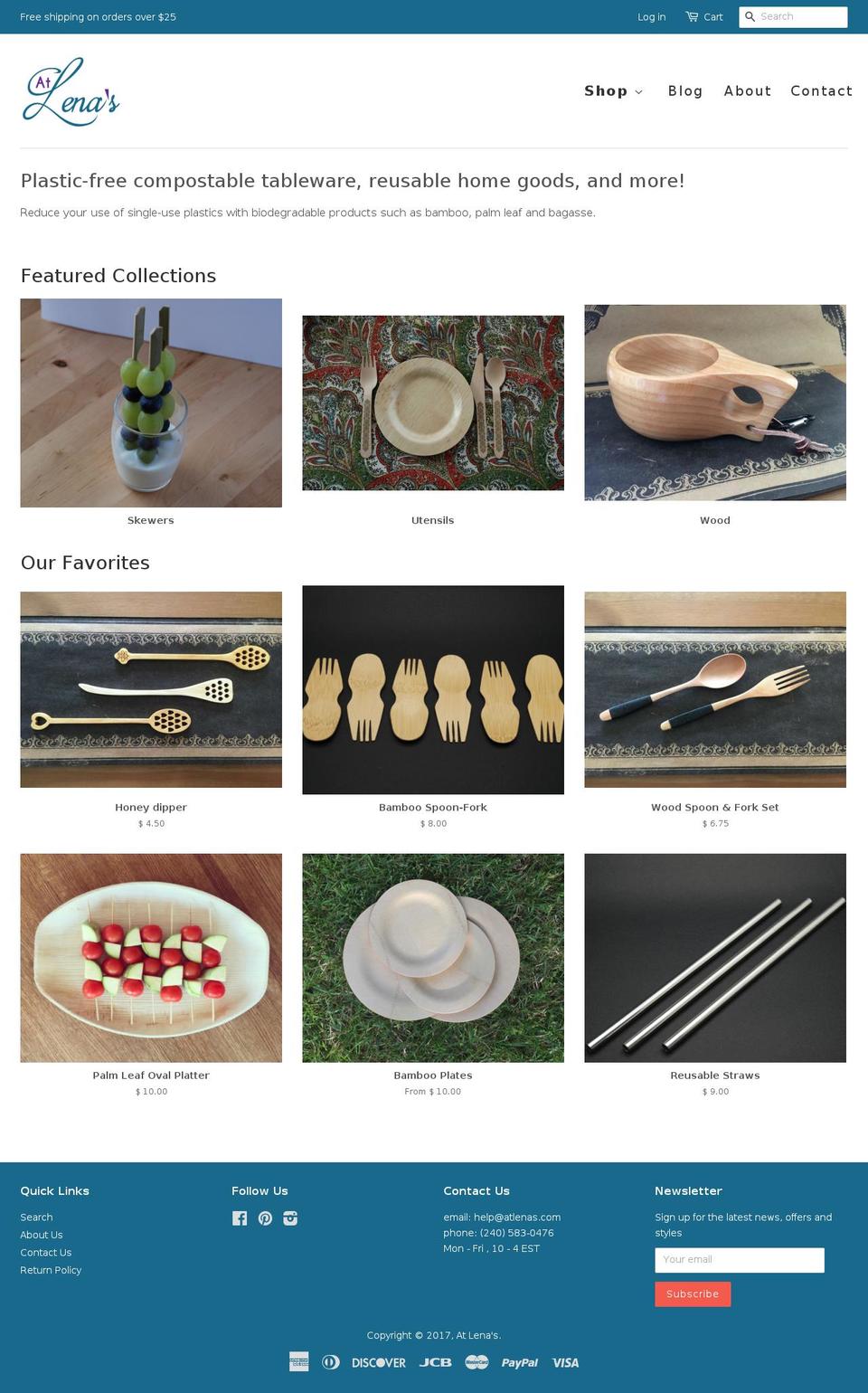 atlenas.com shopify website screenshot