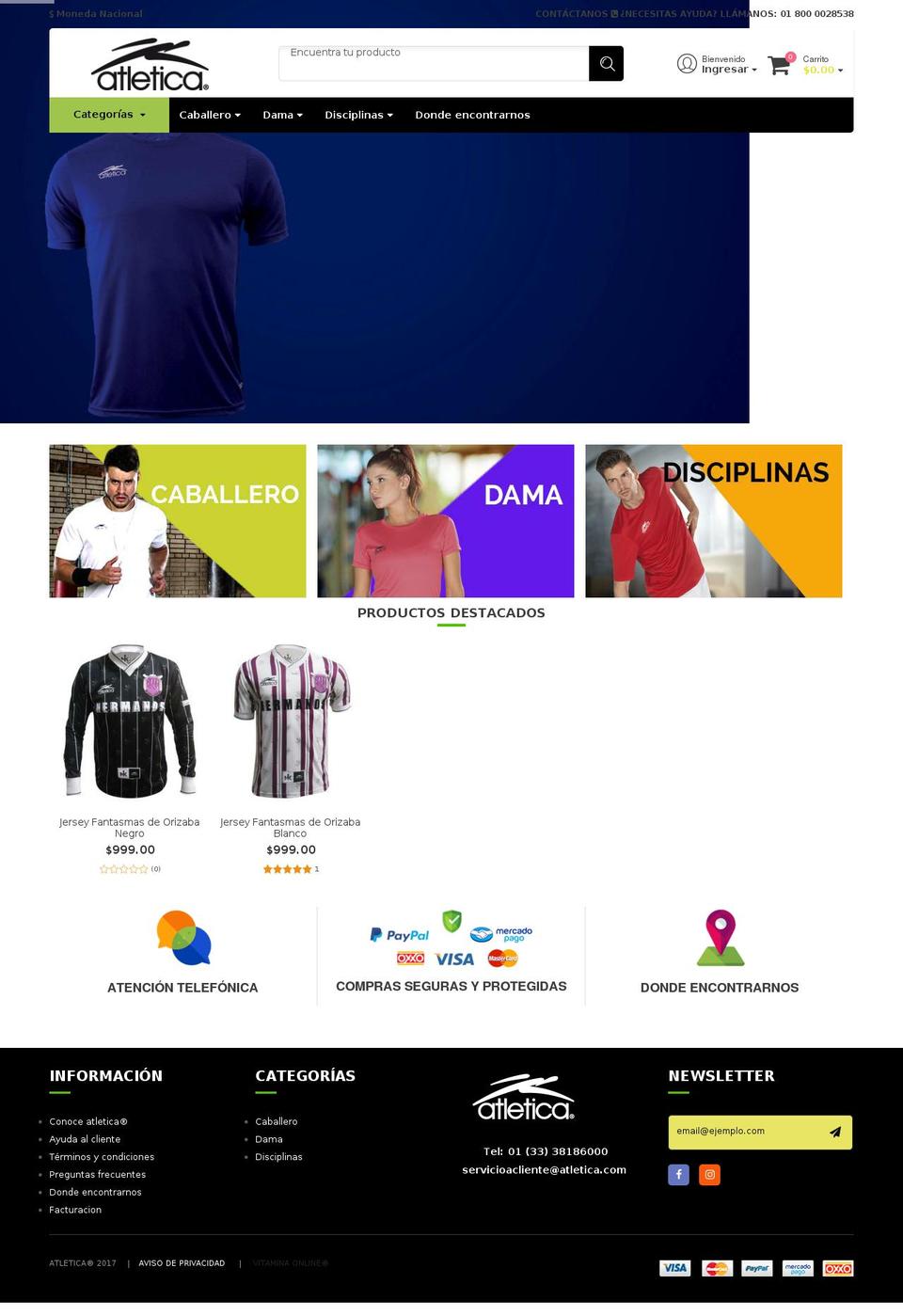 atletica.com shopify website screenshot